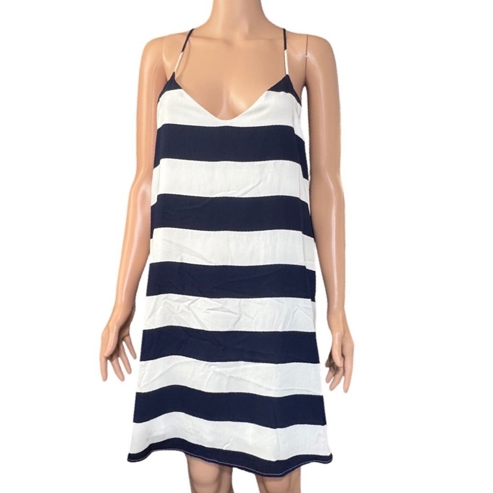 Style Rack Tank Dress Womens Large Navy White Striped Racerback Monogrammed